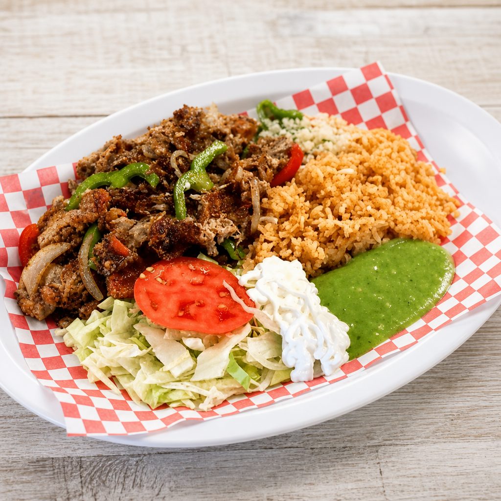 Carnitas Rancheras Plate.